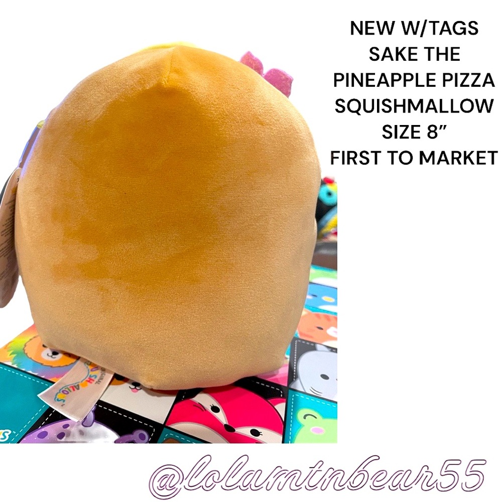 NEW W/TAGS SAKE THE PINEAPPLE PIZZA SQUISHMALLOW W/FLOWER FIRST TO MARKET SZ 8” - Picture 3 of 4